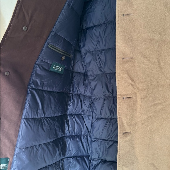 Lauren Ralph Lauren Men's Wool Blend Down/Feather Camel Coat - Picture 12 of 16